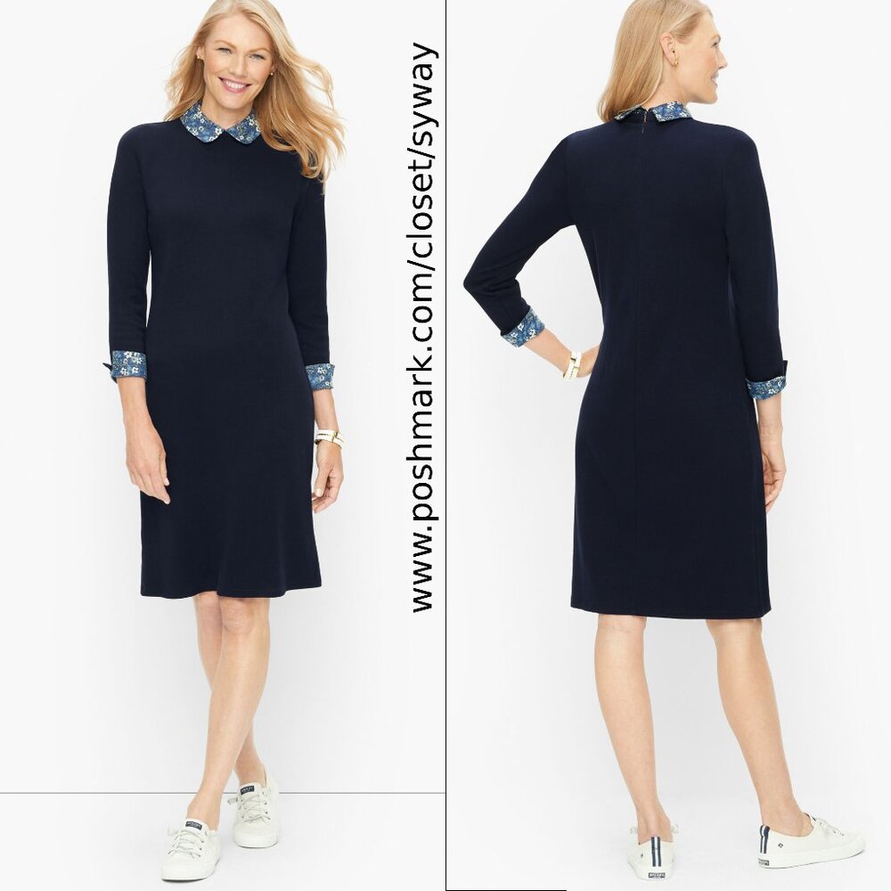 Talbots Cotton Collared Shift Dress